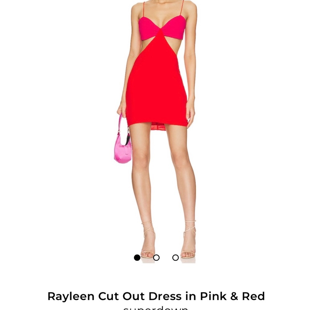 Red and Pink Halter Dress